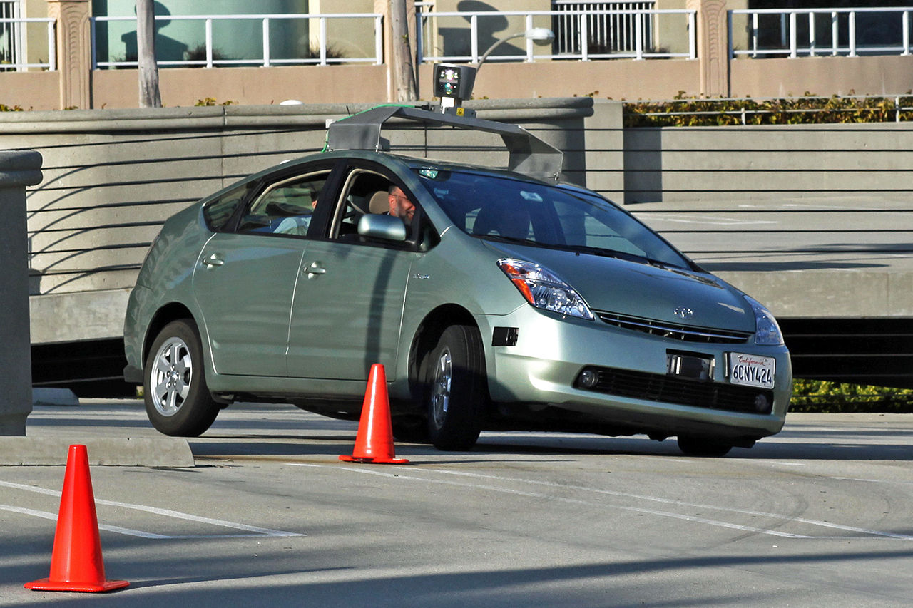 google Toyota Prius driverless car by Steve Jurvetson on Wikimedia